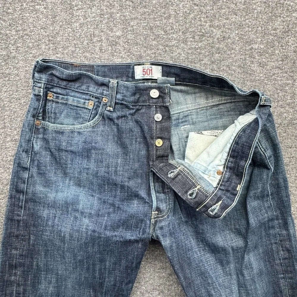 Levi's 501XX Jeans Mens Sz 36x34 Fit 36x31 Button Fly Straight Distressed